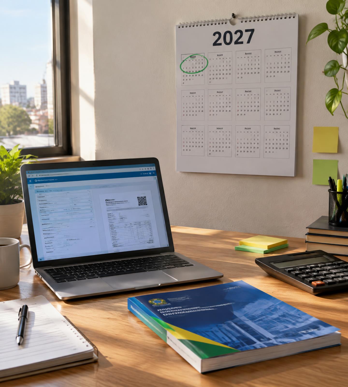 Calendário de 2027 com janeiro marcado